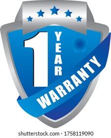1 Year warranty stamp vector logo images, Warranty vector stock photos, Warranty vector illustration of logo.