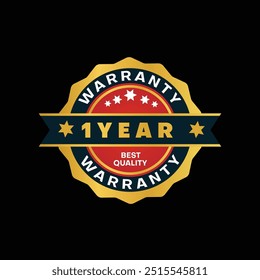 1 AÑO de diseño de icono de Vector de Garantía
