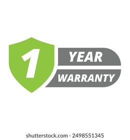Etiqueta de Vector de Garantía de 1 año. Etiqueta engomada de la garantía del Producto.