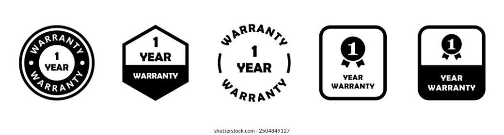 1 Year Warranty - vector labels for product.