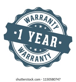 1 year warranty vector label/stamp