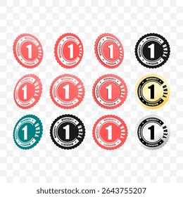 1 year warranty vector stamp set