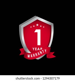 1 Year Warranty Vector Template Design Illustration