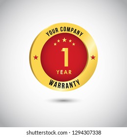 1 Year Warranty Vector Template Design Illustration