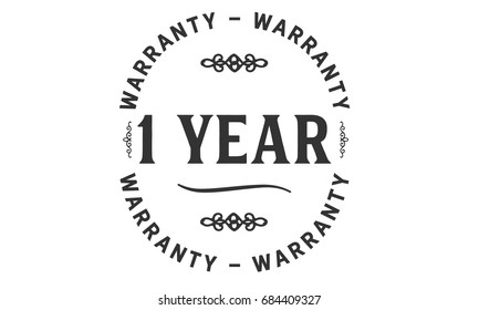 1 year warranty vintage grunge rubber stamp guarantee background