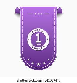 1 Year Warranty Violet Vector Icon Design