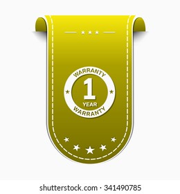 1 Year Warranty Yellow Vector Icon Design
