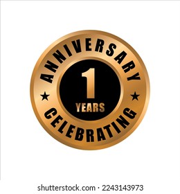 1 years anniversary celebration design template. 1 years anniversary vector stamp