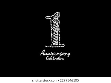 1 years anniversary celebration logotype white vector, 1st birthday logo, 1 number design, anniversary year banner, anniversary design elements for invitation card and poster. number design vector