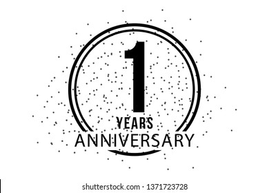  1 years anniversary celebration vector illustration