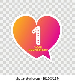 1 Years Anniversary Celebration Vector Template Design Illustration