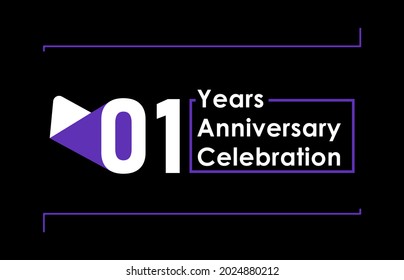 1 Years Anniversary Celebration Vector Template Design