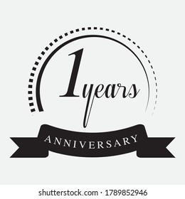 1 Years of Anniversary logo design Set Vector Template Design Illustration