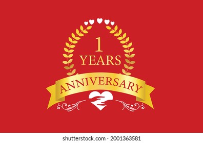 1 years anniversary logo and icon design