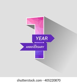 1 Years Anniversary with Low Poly Design