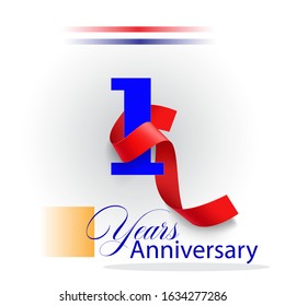 1 Years Anniversary Vector Template Design Illustration