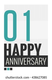 1 Years Happy Anniversary (Vector Illustration Poster Design)