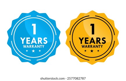 1 years and lifetime warranty label template illustration