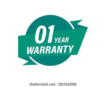 1 Years warranty badge vector images