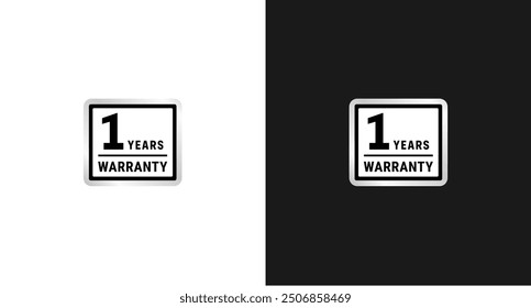 1 years warranty label or 1 years warranty logo vector isolated. The best 1 years warranty label for product packaging design element and more.