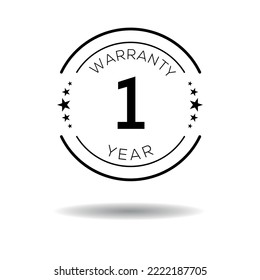 1 years warranty seal stamp, vector label.