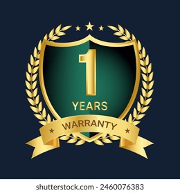 1 years warranty vector badges, logo, symbol, label and image