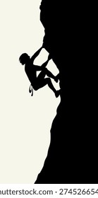 1 young risky action fit boy difficult grip effort move white sky text space. Black ink pen line drawn guy finger rope rise wild mount wall height ridge crag altitude. Close up free female body figure raise courage scene doodle outline contour style