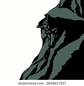 1 young risky action fit boy difficult move pink sky text space. Black drawn guy finger cling rope rise big mount hill wall ridge crag peak top. Close up free sea scenic sketch art line cartoon style
