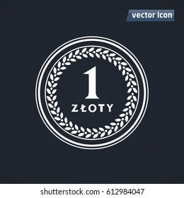 1 zloty old coins vector