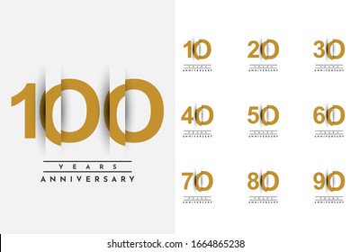 10 to 100Year Anniversary Celebration Template Design. Vector Eps 10