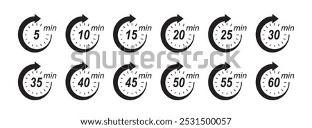 10, 15, 20, 25, 30, 35, 40, 45, 50 minutes icon fast