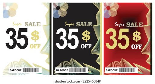 10 , 20, 25, 30, 35, 40, 45, 50, 70, % off on your first order vector art illustration with fantastic Background and black or gold background color