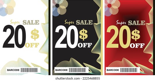 10 , 20, 25, 30, 35, 40, 45, 50, 70, % off on your first order vector art illustration with fantastic Background and black or gold background color