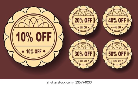 10%, 20%, 30%, 40% y 50% de etiquetas