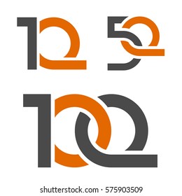 10 50 100 anniversary number vector