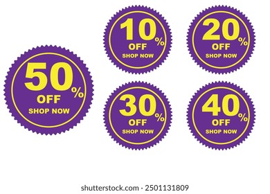 10% to 50% off, discount sale, offer, banner, for customer and buyers and social media, with two different colors with plain white background, Editable vector file, big offer bundle, big discount.