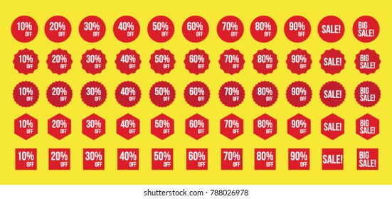 
10% - 90% set banner.symbol vector big sale