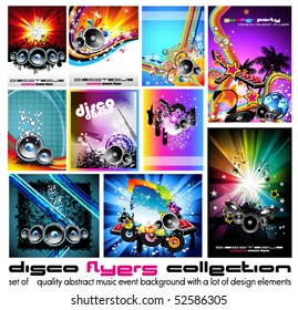 10 Abstract Music Background for Discoteque Flyer with a lot of desgin elementes - Set 3