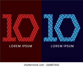 10 Abstract Number, font, concept hot and cool, fire and ice, graphic, vector.