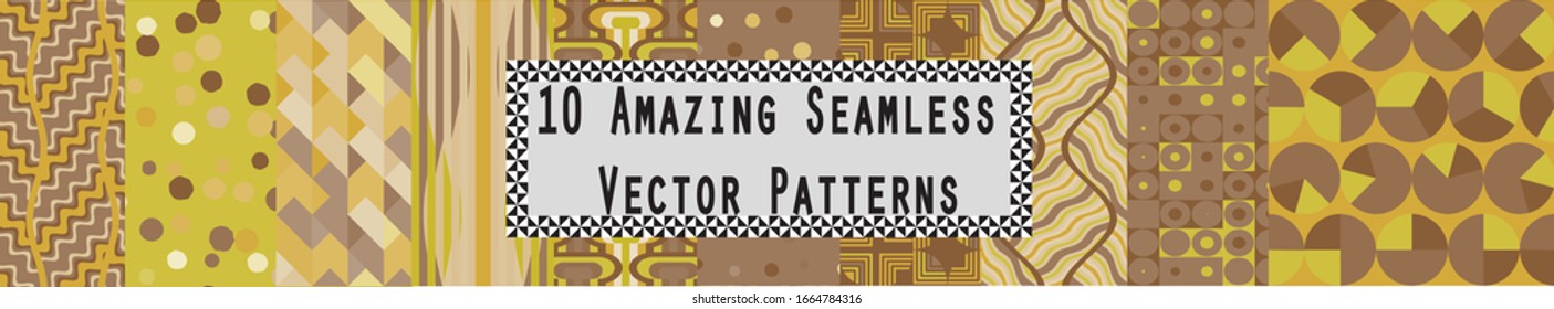 10 Amazing Seamless Vector Patterns : Yellow