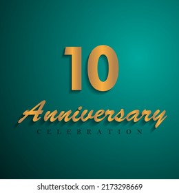 10 Anniversary celebration 3D vector template design illustration
