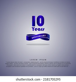 10 Anniversary celebration 3D vector template design illustration
