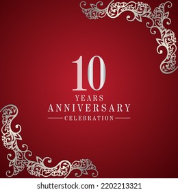10 Anniversary celebration 3d vector template design illustration