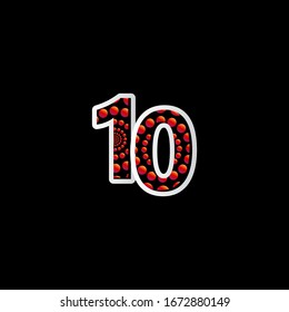 10 Anniversary Celebration Bubble Red Number Vector Template Design Illustration