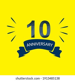 Plantilla de celebración de 10 años ilustración de diseño vectorial