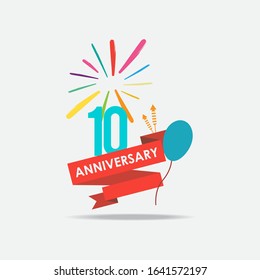 10 anniversary celebration vector concept template design illustration