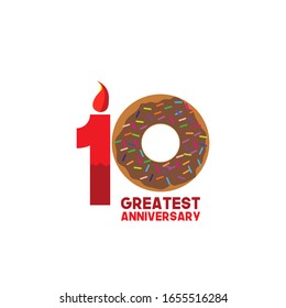 10 anniversary celebration vector concept template design illustration