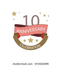 10 Anniversary celebration vector template design illustration
