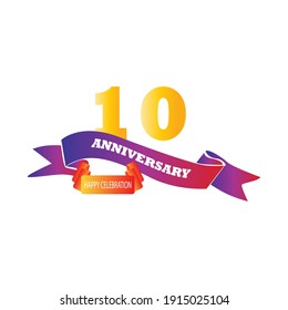 10 Anniversary celebration vector template design illustration