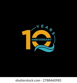 10 anniversary logo design, number 10 celebration birthday logo design concept